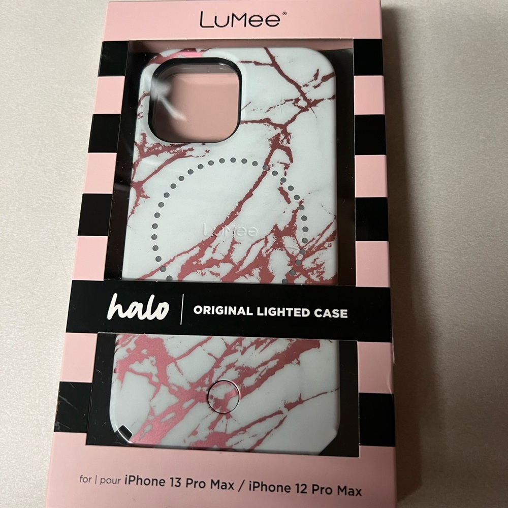 LuMee iPhone 13 Pro Max/12 Pro Max Case Pink Marble